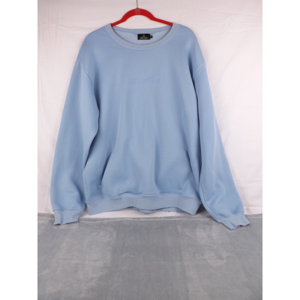 Lonely Ghost Sweatshirt Women's Size‎ Large Light Blue Crewneck Front Pockets